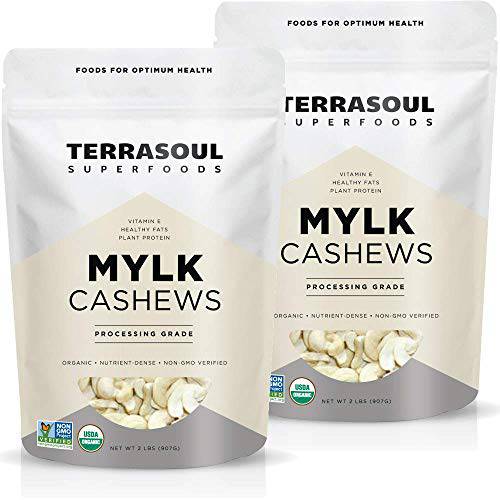 Terrasoul Superfoods Organic Raw Cashews (Mylk Grade), 4 Pounds