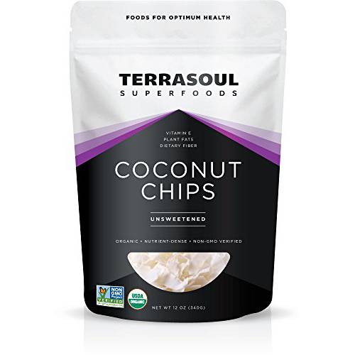 Terrasoul Superfoods Raw Coconut Chips (Organic), 12-ounce