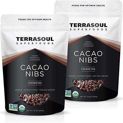 Terrasoul Superfoods Raw Organic Cacao Nibs, 2 Lbs (2 Pack) - Raw | Keto | Vegan