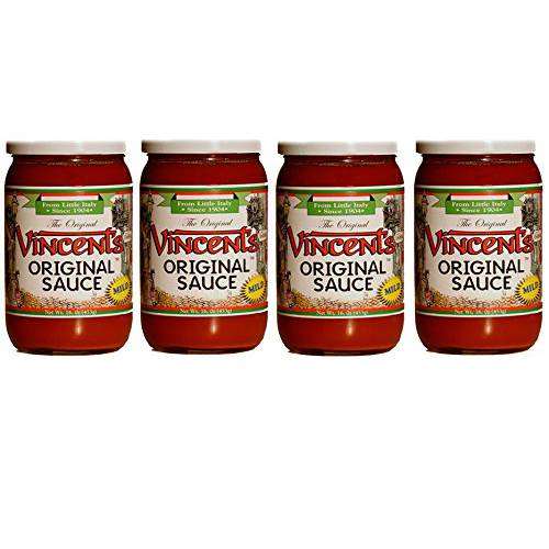 The Original Vincent’s Sauce Mild Flavor 16oz 4 Pack From the Heart of Little Italy (Mild)