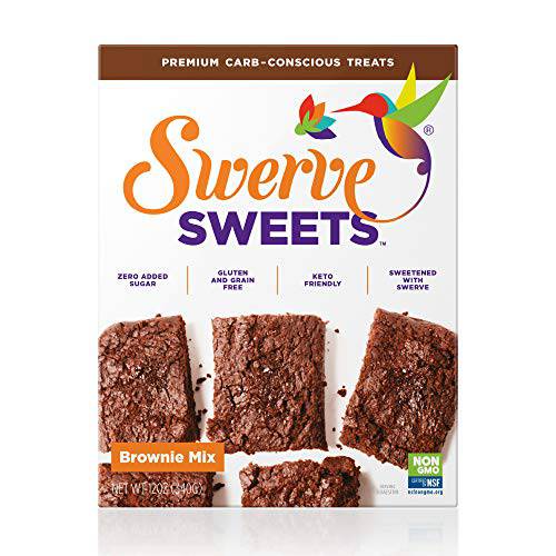 Swerve Sweets Brownie Baking Mix - Keto Diet Friendly, Low Carb, Gluten Free, Easy to Make and Just 5g Net Carbs, 12 Oz (Pack of 2)