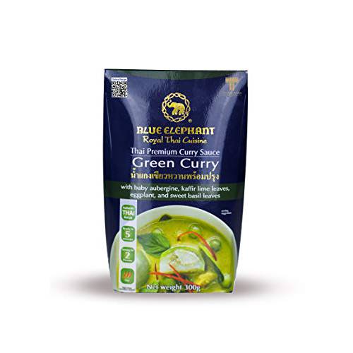 Green Curry Sauce - Blue Elephant Royal Thai Cuisine, Premium Thai Curry Sauce - Authentic Ingredients for Quick and Easy Meals at Home - 10.6oz (Single)