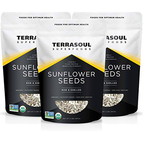 Terrasoul Superfoods Hulled Organic Sunflower Seeds, 6 Lbs (3 Pack)