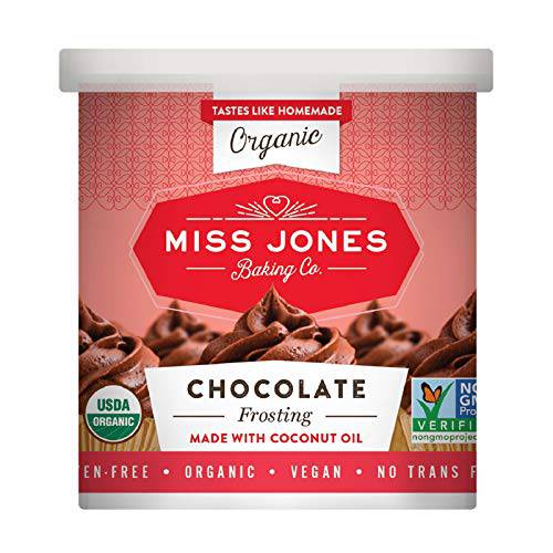 Miss Jones Baking Organic Buttercream Frosting, Perfect for Icing and Decorating, Vegan-Friendly: Rich Fudge Chocolate (Pack of 3)