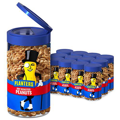 Planters Pop & Pour Dry Roasted Peanuts ((7 oz Jars, Pack of 12))