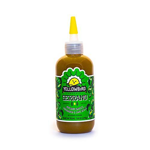 Organic Serrano Hot Sauce by Yellowbord Foods, All Natural, Non-GMO, 9.8 oz bottle