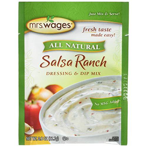 Mrs. Wages Salsa Ranch Dressing and Dip Mix, 0.8 Oz Packet (VALUE PACK of 12)