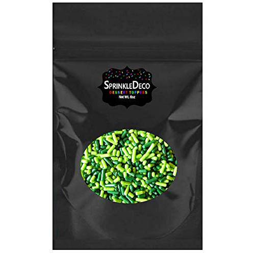 Green Grass Cake Pop Cookie Cupcake Cakes Semi-Sweet Edible Confetti Decorations Sprinkles Desert Jimmies Toppers 6oz Bag
