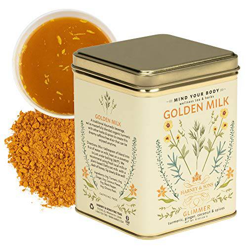 Harney & Sons Golden Milk Powder, Turmeric, Ginger, Coconut & Spices, 8 oz Tin