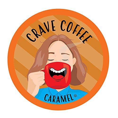 Crave Flavored Coffee Pods, Compatible with 2.0 K-Cup Brewers, Caramel, 40 Count