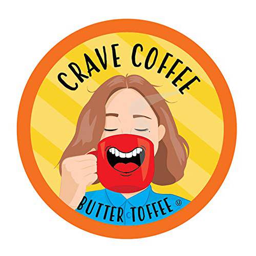 Crave Flavored Coffee Pods, Compatible with 2.0 K-Cup Brewers, Butter Toffee, 40 Count