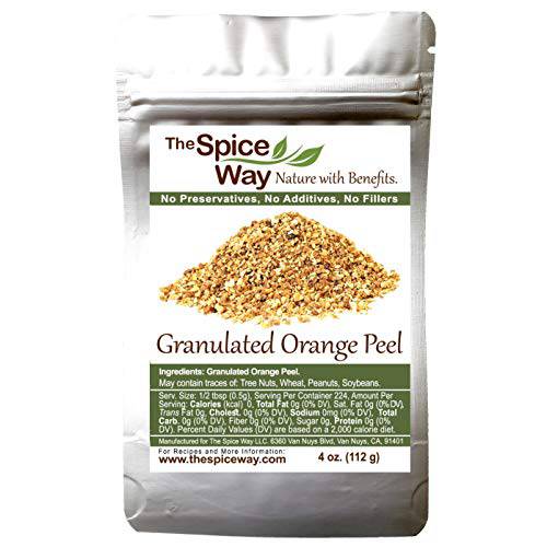 The Spice Way Orange Peel - Granules ( 4 oz ) without any preservatives. Great for cooking, baking and tea.