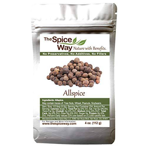The Spice Way Allspice - Whole ( 4 oz ) a multipurpose berry for curries, sauces, soups and even pastries