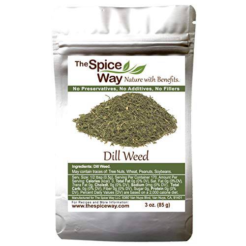 The Spice Way Dill Weed - seeds for pickling, vegetables, pasta, salads and soups. 3 oz