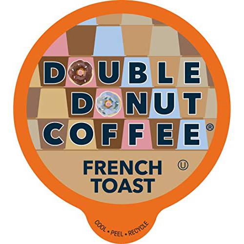 French Toast Flavored Coffee in Recyclable Single Serve Pods, French Toast Flavor for the Keurig K Cups Brewer, from Double Donuts, 24 Cups