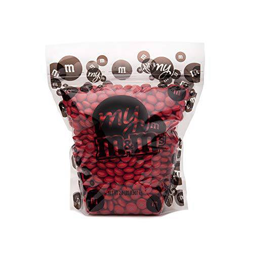 M&M’S Milk Chocolate Bulk Red Candy- 2lbs of Bulk Resealable Bag of M&M’S Red Candy Bulk for Graduation, Wedding, 4th of July, Anniversary, Candy Buffet or DIY Party Favors