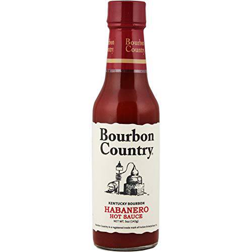 Bourbon Country Habanero Hot Sauce | Made with Habanero Peppers & Authentic Kentucky Bourbon | All Natural, No Preservatives | Sweet & Heat Gourmet Hot Sauce | 5 oz.