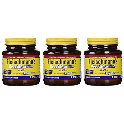Fleischmann’s Yeast for Bread Machines, 4-Ounce Jars (Pack of 3)
