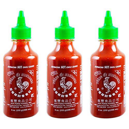 Huy Fong Sriracha Hot Chili Sauce, spice,chili,sriracha 9 Ounce (Pack of 3)