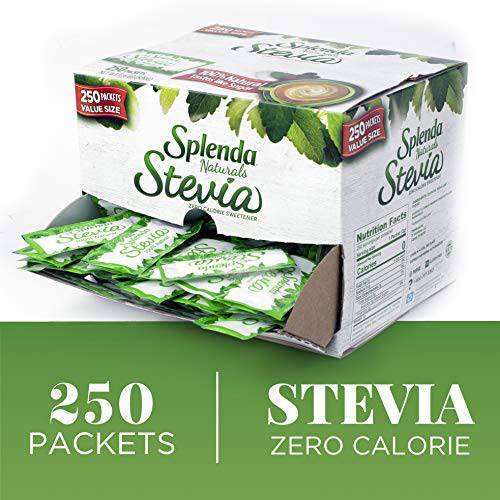 SPLENDA Naturals Stevia Zero Calorie Sweetener Single Serve Granulated Packets with Tray, 17.63 Ounce (250 Count) (SP10712500)