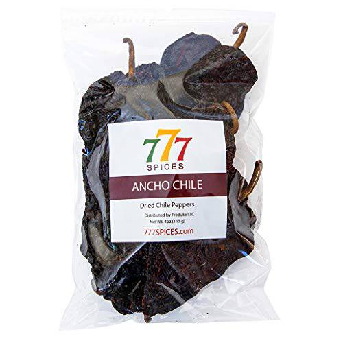 4oz Ancho Poblano Dried Whole Chiles Peppers, Chili Pods for Authentic Mexican Food, Chile Seco