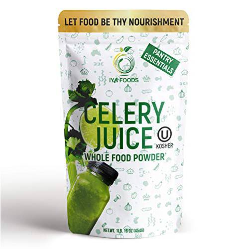 Iya Foods 100% Celery Whole Food 1lb Pack – Our celery juice powder is made from one ingredient only i.e. celery juice. Plant-Based, Non-GMO, Gluten-free naturally powerful whole vegetable powder | Packaging May Vary