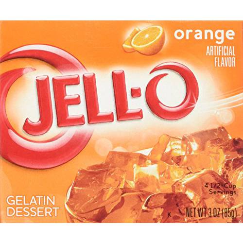 JELL-O Jello Gelatin Dessert 3 Ounce Boxes Pack of 4 (Orange)
