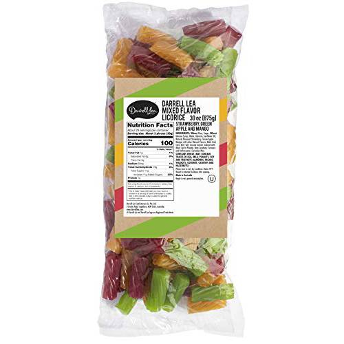 Darrell Lea Mixed Flavor Soft Australian Made Licorice 1.925 lb Bulk Bag - NON-GMO, Palm Oil Free, NO HFCS, Vegan-Friendly & Kosher | Made in Small Batches with Ethically-Sourced, Quality Ingredients