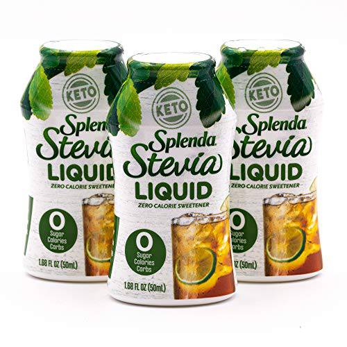 SPLENDA STEVIA LIQUID, Zero Calorie Sweetener Drops, 1.68 Fl Oz (Pack of 3)