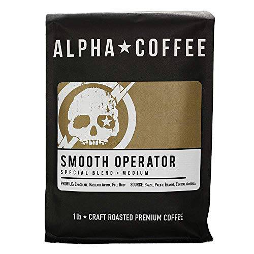 Alpha Coffee - Smooth Operator - 16 oz. Premium Gourmet Craft Medium Roast Whole Bean Coffee | Veteran Owned - Specialty Small Batch Roasted Coffee | 100% Arabica Beans (Special Blend)