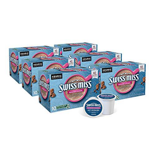Swiss Miss Reduced Calorie Cocoa Keurig Single-Serve K Cup Pods, 60Count