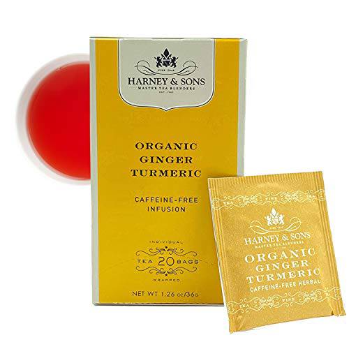 Harney & Sons Organic Ginger Turmeric | 20 Tea Bags of Organic Herbal Tea