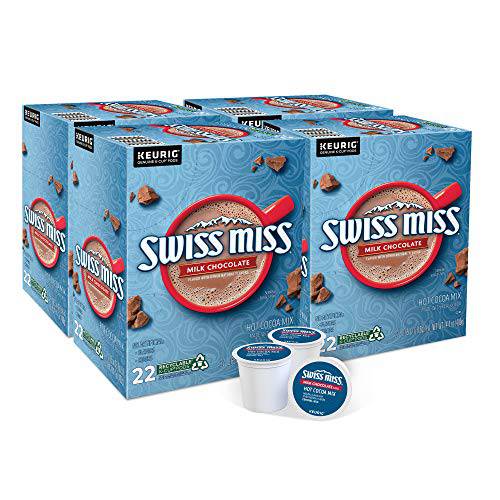 Swiss Miss Milk Chocolate Hot Cocoa, Keurig Single Serve K Cup Pods, Flavored K Cups, 88Count