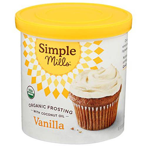 Simple Mills Organic Frosting, Vanilla - Gluten Free, Vegan, Made with Organic Coconut Oil, 10 Ounce (Pack of 1)