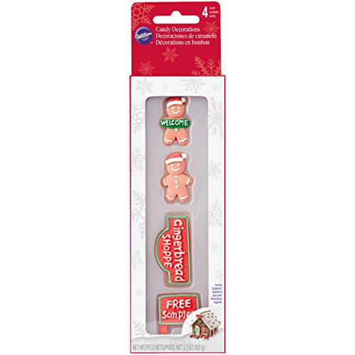 Wilton Candy Decorations 4/Pkg Signs & Gingerbread Boys