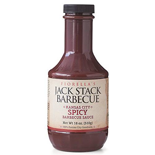 Jack Stack Barbecue Spicy Sauce - Kansas City BBQ Sauce - Spicy Smoked KC BBQ Sauce (2 Pack, 18oz Bottles)