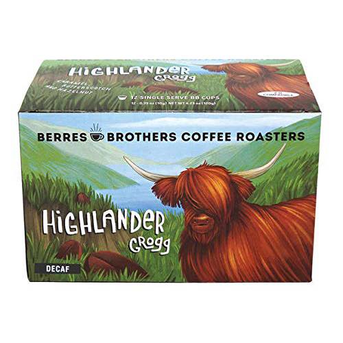 Berres Brothers Highlander Grogg Decaf Coffee 12 Count Single Serve Pods Compatible with Keurig K Cups K Pods Coffee Makers, Flavored Medium Roast Coffee