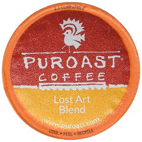 Puroast Low Acid Coffee Single-Serve Pods, Bold Lost Art Blend, High Antioxidant, Compatible with Keurig 2.0 Coffee Makers, Red, 72 Count
