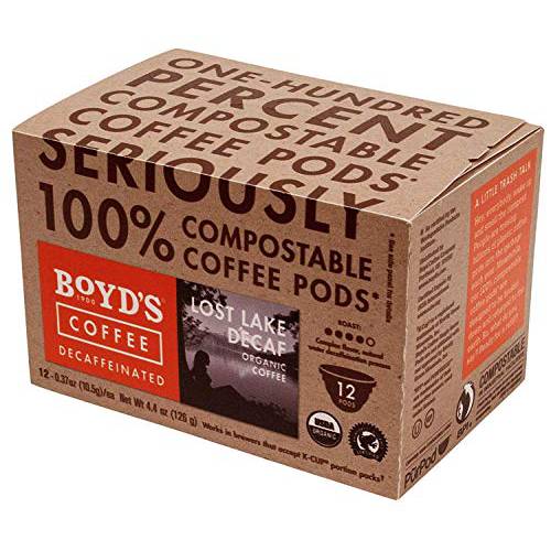 Boyd’s Lost Lake Decaf Coffee - Medium-Dark Roast - Single Cup, 12 Count (Pack of 6)