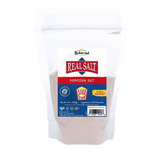 Redmond Real Sea Salt - Natural Unrefined Gluten Free Popcorn, 10 Ounce Pouch