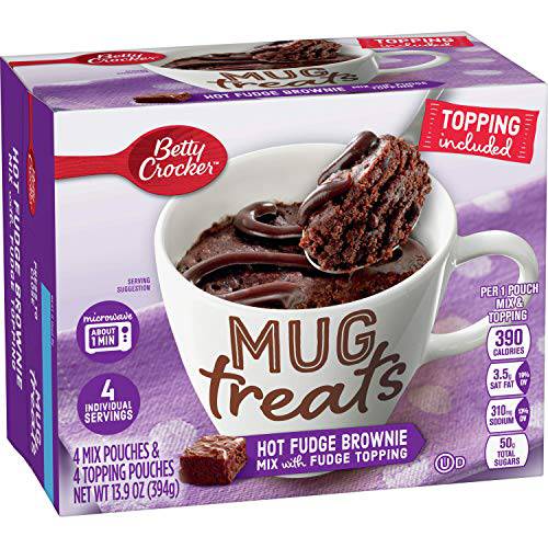 Betty Crocker Mug Treats Hot Fudge Brownie Mix with Fudge Topping, 4 Servings, 13.9 oz. (Pack of 6)