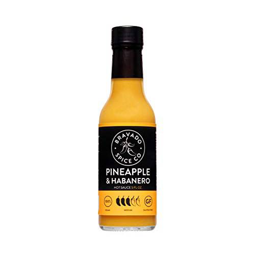 Pineapple And Habanero Hot Sauce By Bravado Spice Gluten Free, Vegan, Low Carb, Paleo Hot Sauce All Natural 5 oz Hot Sauce Bottle Award Winning Gourmet Hot Sauce