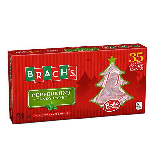 Brach’s Bob’s Mini Pepper Candy Canes , Mint, 35 Count (Pack of 1)