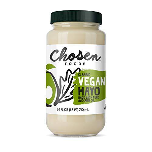 Chosen Foods Vegan Avocado Oil Mayo – 100% Pure Plant-Based, Gluten Free, Kosher, Non-GMO, for Sandwiches, Dressings, Cooking, and Sauces, 24 Oz
