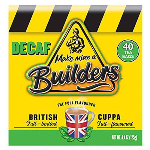 Make Mine a Builder’s Teabags | Master Blended British Black Tea (Decaf Black, 40 Count (Pack of 1))