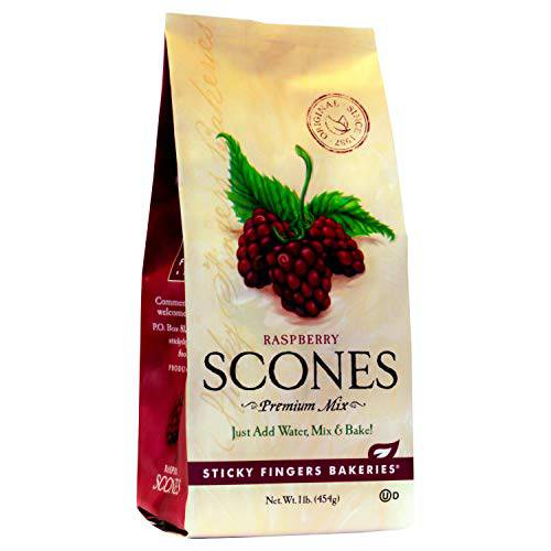 English Scone Mix with Raspberry by Sticky Fingers Bakeries – Easy to Make English Scones Fresh Baked, Makes 12 Scones (1pk)