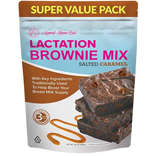 Lactation Cookies Mix - Salted Caramel Brownies Breastfeeding Cookie Supplement Support for Breast Milk Supply Increase - 24 ounces