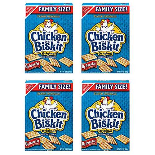 Chicken In A Biskit Baked Snack Crackers, 12 oz (Pack of 4)