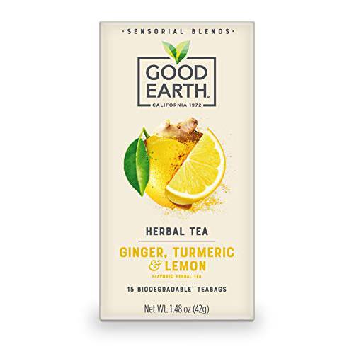 Good Earth Sensorial Blends Ginger, Turmeric & Lemon Herbal Tea, 15Count
