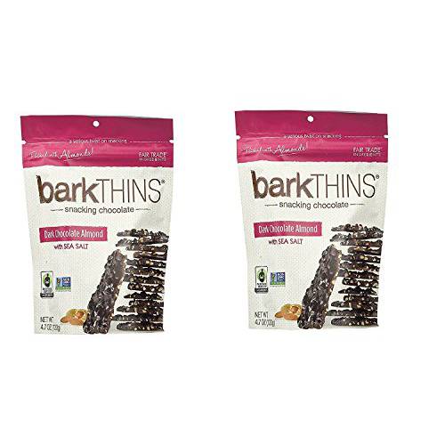 barkTHINS - Snacking Chocolates Dark Chocolate Almond with Sea Salt - 4.7 oz (pack of 2)